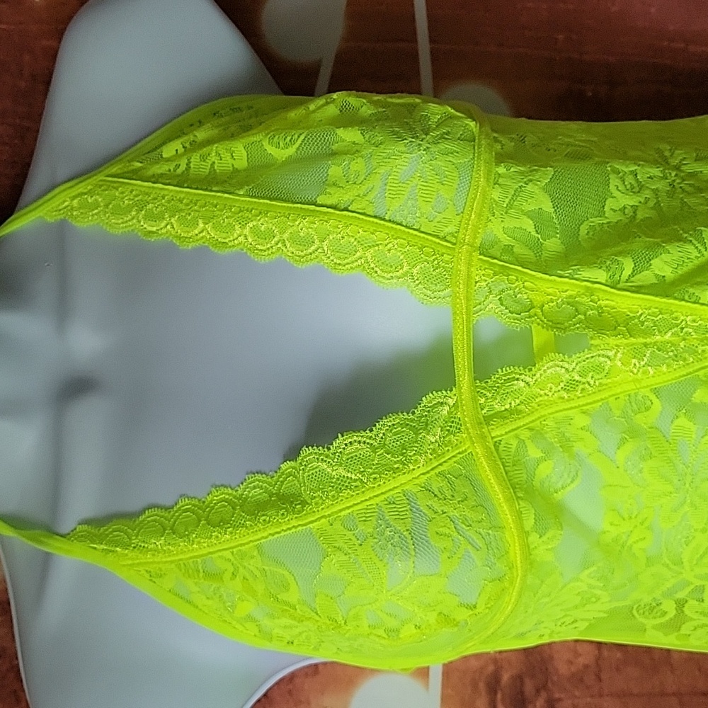 Neon Babydoll Lingerie Lace Chemise Halter Nightwear Teddy Dress Size S NWT - Picture 6 of 9